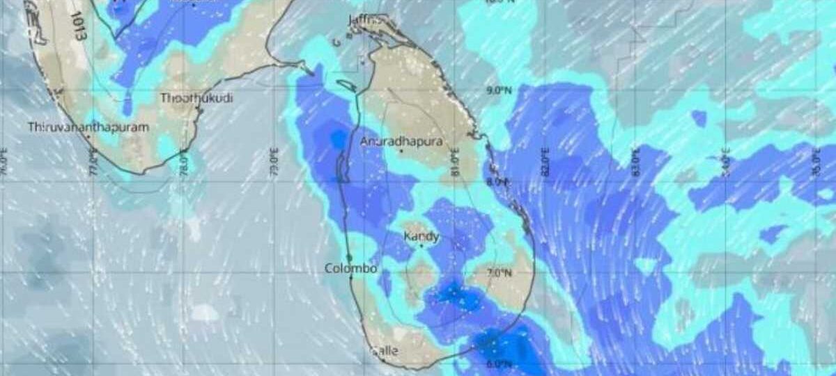 කාලගුණය කැළඹෙයි.. දිස්ත්‍රික්ක රැසකට තද වැසි