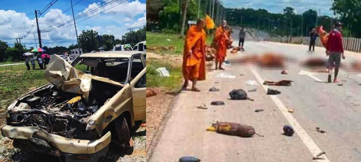 11 හැවිරිදි දරුවෙක් පැදවූ කැබ් රථයක ගැටී භික්ෂූන් වහන්සේලා 08 නමක් අපවත් වෙති